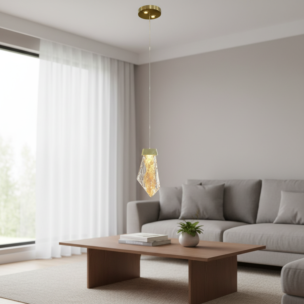 Lux Hand Blown Brass Glass Pendant Design