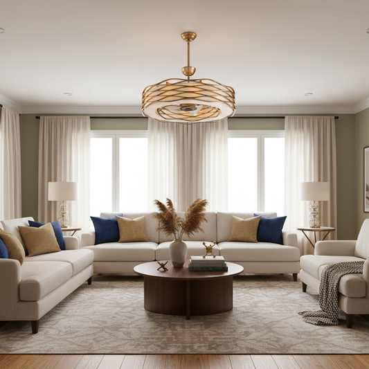 Ribbons Gold Twelve Light Fan Pendant
